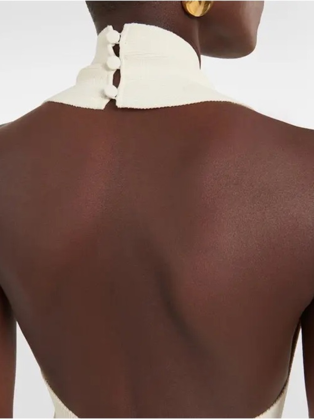 KHAITE THE ALMFAI Cream Sleeveless Ribbed Midi Dress - Picture 5 of 7